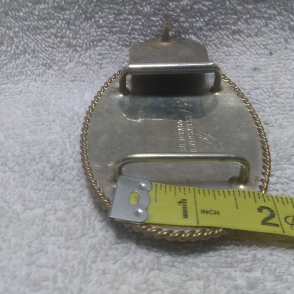 C.S.PH 1981 Reserve Hunter Hack Silverado Silversmiths Silver Overlay Buckle VTG